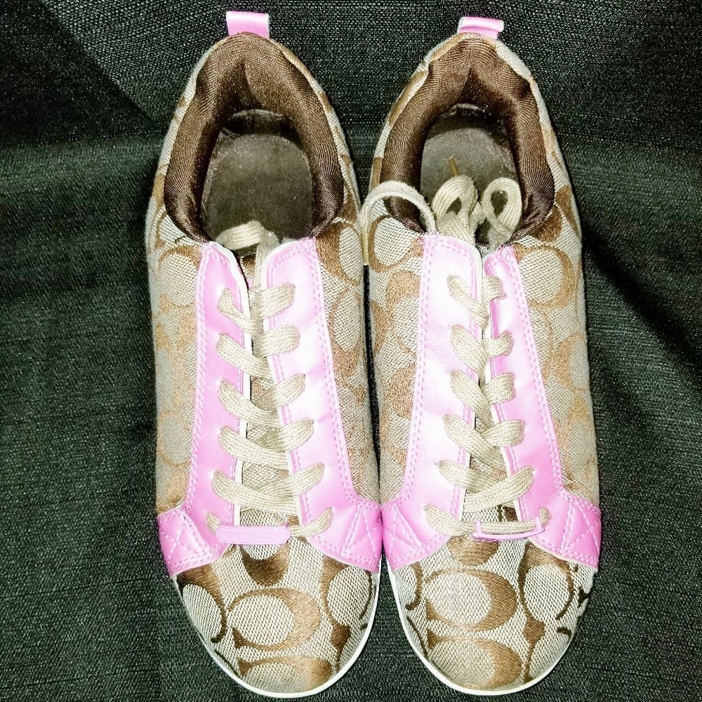 Women's Coach Sneakers Pink & Brown Size 9 1/2